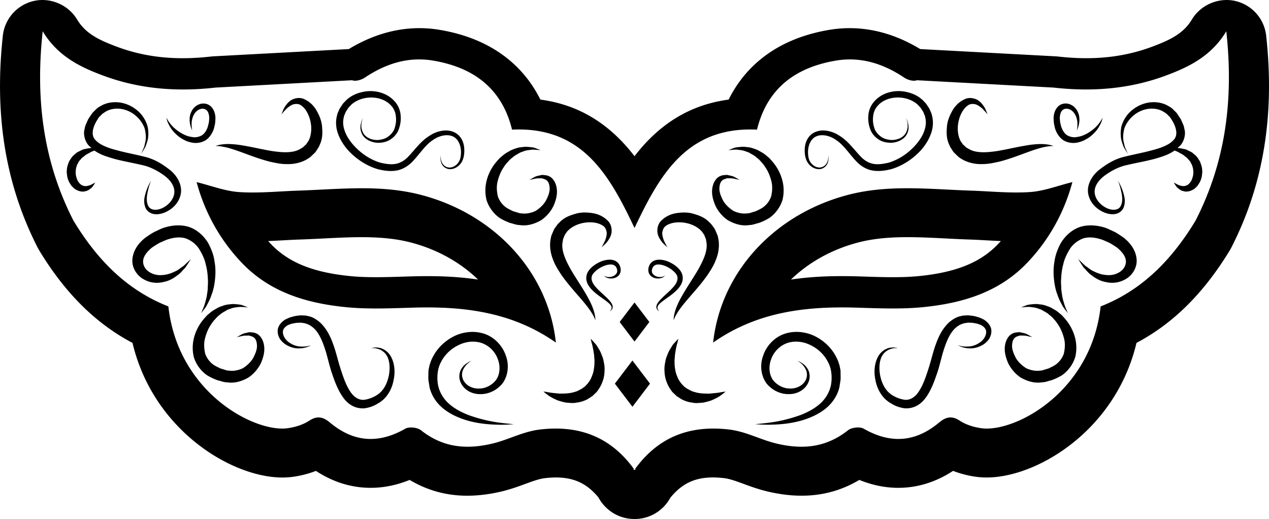 Carnival Festive White Mask Stencil Svg Vector Free Vectors